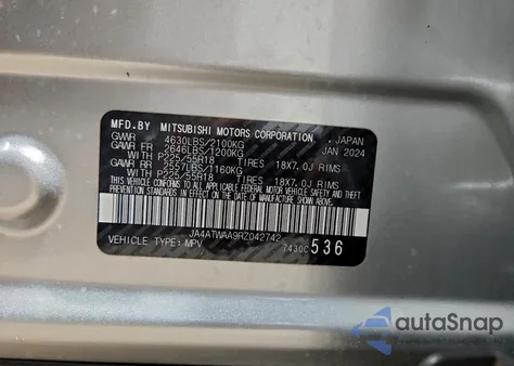 2024 Mitsubishi Eclipse Cross Se z USA, uszkodzony, nr VIN JA4ATWAA9RZ042742